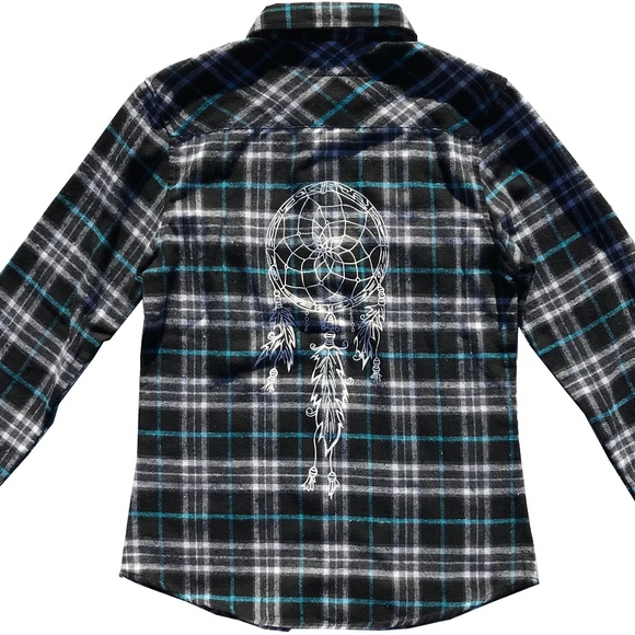 Black and Blue Women's Flannel - Picture 4 of 6